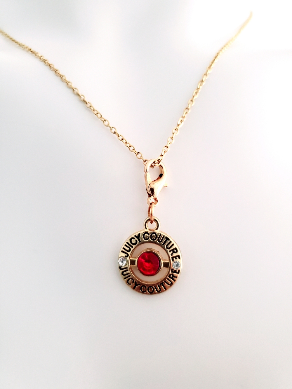 Juicy Couture Gold-Tone Necklace with Red Center Charm